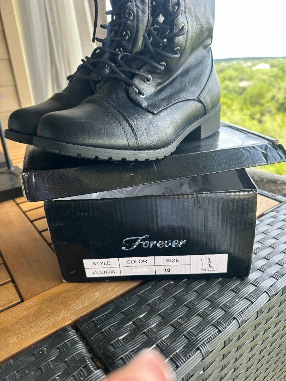 Women's combat moto punk boots
